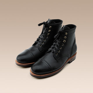 Ernest Cap Toe Boot Black